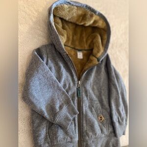 Carter’s Kids Gray Hoodie with Warm Tan Interior